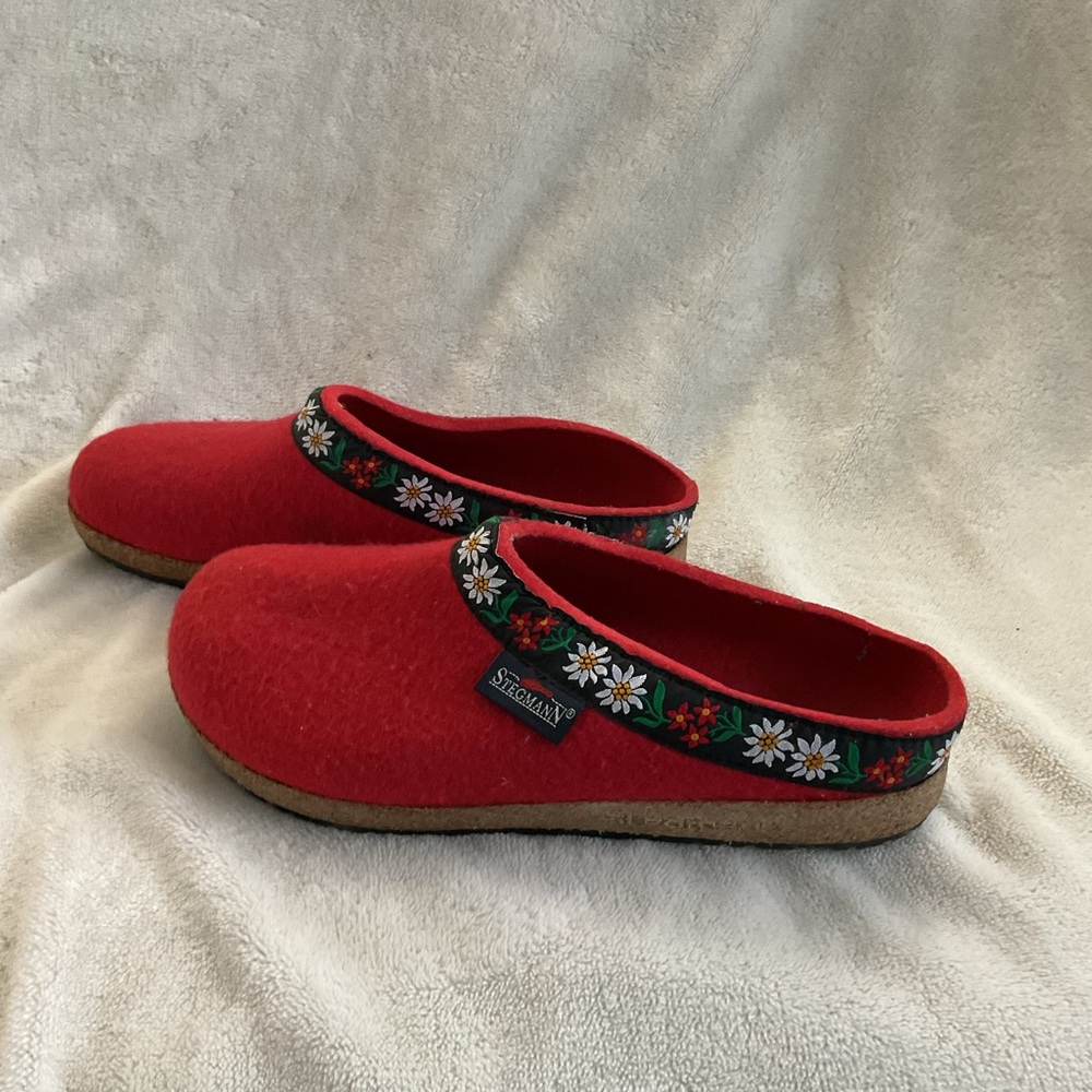 Stegmann Red Wool Clogs
